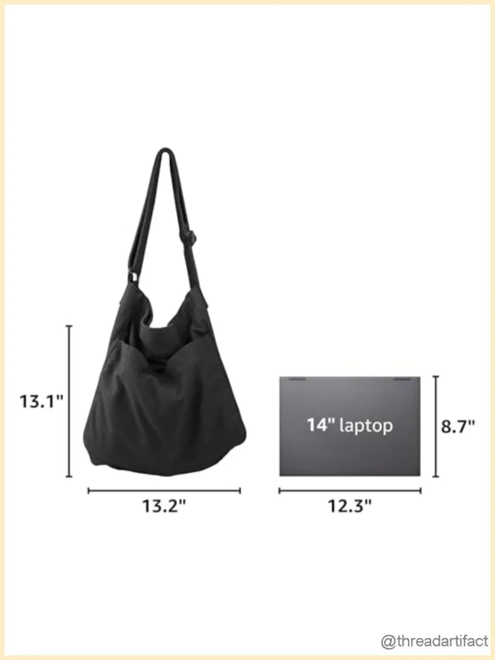 Canvas Hobo Crossbody Shoulder Tote Bag for Women and Men with Multi-pocket